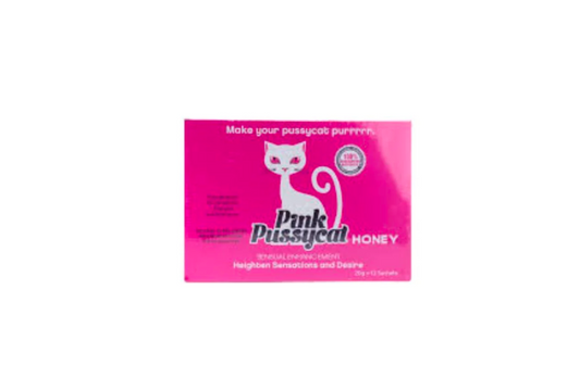 Miel Pink Pussycat: Energía Natural y Deseo, 1 Caja con 12 Sobres de 20g